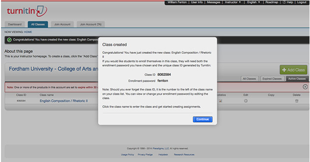 their turnitin accounts sounds like a terrific way to cultivate